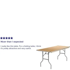 Flash Furniture Folding Tables<Fielder Folding Table, 72" x 30", Birchwood (XA3072BIRCHM)