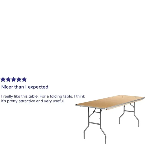 Flash Furniture Folding Tables<Fielder Folding Table, 72" x 30", Birchwood (XA3072BIRCHM)
