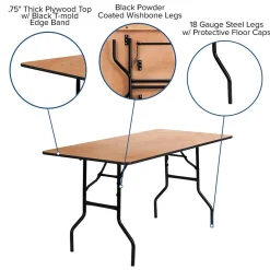 Flash Furniture Folding Tables<Gael Folding Table, 60" x 30", Natural (YTWTFT30X60TBL)