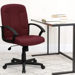 Flash Furniture Office Chairs<Garver Fabric Swivel Mid-Back Executive Office Chair, Burgundy (GOST6BYFAB)