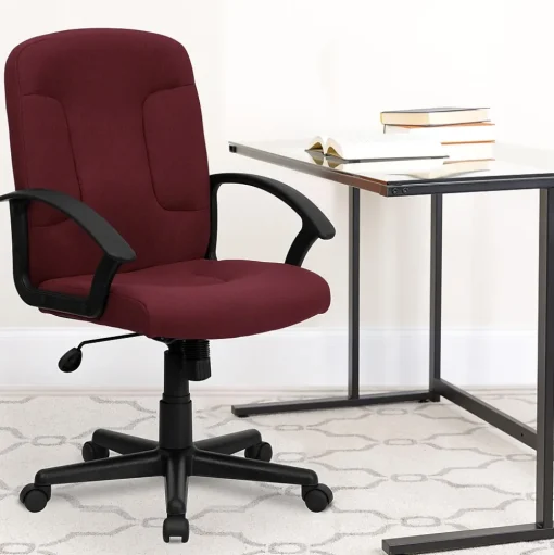 Flash Furniture Office Chairs<Garver Fabric Swivel Mid-Back Executive Office Chair, Burgundy (GOST6BYFAB)