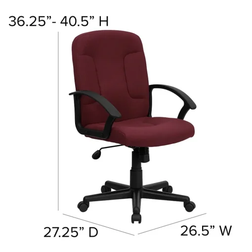Flash Furniture Office Chairs<Garver Fabric Swivel Mid-Back Executive Office Chair, Burgundy (GOST6BYFAB)
