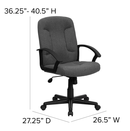 Flash Furniture Office Chairs<Garver Fabric Swivel Mid-Back Executive Office Chair, Gray (GOST6GYFAB)