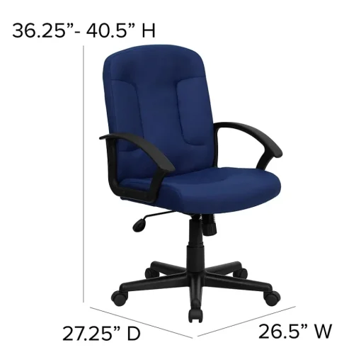 Flash Furniture Office Chairs<Garver Fabric Swivel Mid-Back Executive Office Chair, Navy (GOST6NVYFAB)