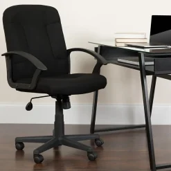 Flash Furniture Office Chairs<Garver Fabric Swivel Mid-Back Executive Office Chair, Black (GOST6BKFAB)