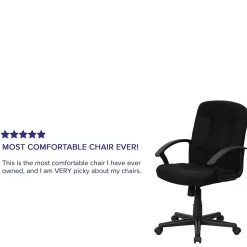 Flash Furniture Office Chairs<Garver Fabric Swivel Mid-Back Executive Office Chair, Black (GOST6BKFAB)
