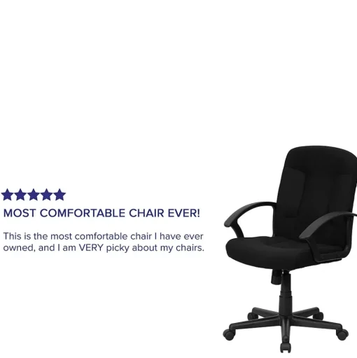 Flash Furniture Office Chairs<Garver Fabric Swivel Mid-Back Executive Office Chair, Black (GOST6BKFAB)
