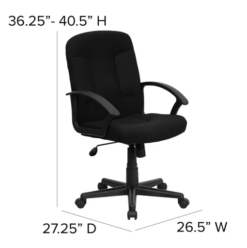Flash Furniture Office Chairs<Garver Fabric Swivel Mid-Back Executive Office Chair, Black (GOST6BKFAB)