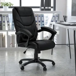 Flash Furniture Office Chairs<Greer Ergonomic LeatherSoft Swivel High Back Executive Office Chair, Black (GO724HBKLEA)