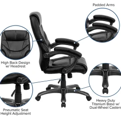 Flash Furniture Office Chairs<Greer Ergonomic LeatherSoft Swivel High Back Executive Office Chair, Black (GO724HBKLEA)