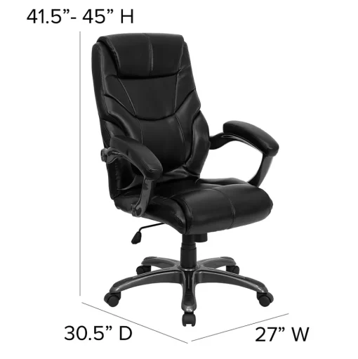 Flash Furniture Office Chairs<Greer Ergonomic LeatherSoft Swivel High Back Executive Office Chair, Black (GO724HBKLEA)