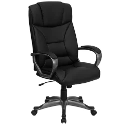 Flash Furniture Office Chairs<Hansel Ergonomic LeatherSoft Swivel High Back Executive Office Chair, Black (BT9177BK)