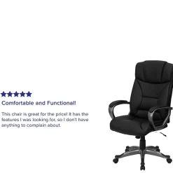 Flash Furniture Office Chairs<Hansel Ergonomic LeatherSoft Swivel High Back Executive Office Chair, Black (BT9177BK)