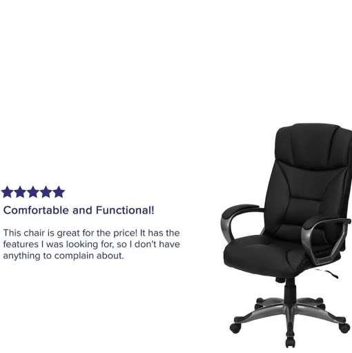 Flash Furniture Office Chairs<Hansel Ergonomic LeatherSoft Swivel High Back Executive Office Chair, Black (BT9177BK)