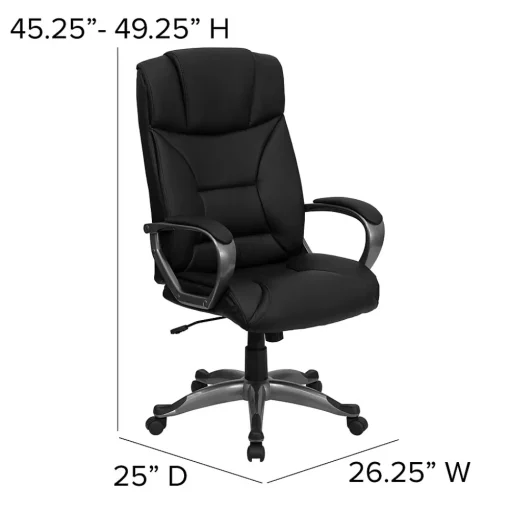 Flash Furniture Office Chairs<Hansel Ergonomic LeatherSoft Swivel High Back Executive Office Chair, Black (BT9177BK)