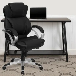 Flash Furniture Office Chairs<Hawkins Ergonomic LeatherSoft Swivel High Back Executive Office Chair, Black (H9626L2)