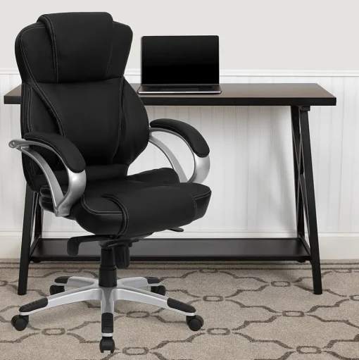 Flash Furniture Office Chairs<Hawkins Ergonomic LeatherSoft Swivel High Back Executive Office Chair, Black (H9626L2)