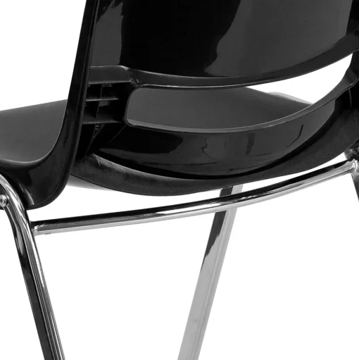 Flash Furniture Folding & Stacking<HERCULES Series Plastic Shell Stack Chair, Black/Chrome (RUT18BKCHR)