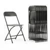 Flash Furniture Folding & Stacking<HERCULES™ Plastic Armless Folding Chair, Black, 60/Pack
