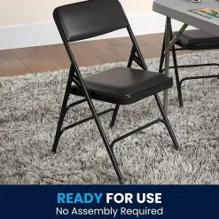 Flash Furniture Folding & Stacking<HERCULES Vinyl Upholstered Reception Chair, Black, 4/Pack (HA-MC309AV-BK-GG)