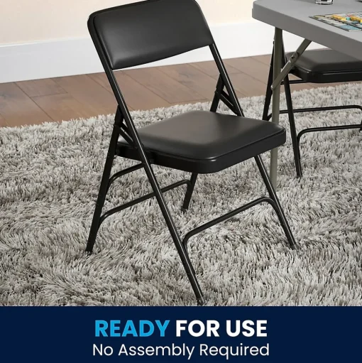 Flash Furniture Folding & Stacking<HERCULES Vinyl Upholstered Reception Chair, Black, 4/Pack (HA-MC309AV-BK-GG)