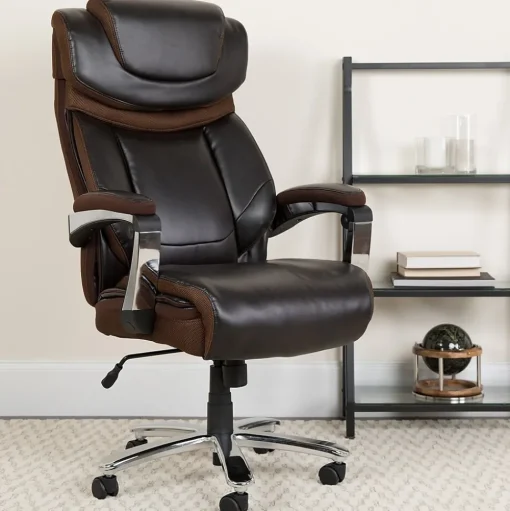 Flash Furniture Office Chairs<Hercules Series Ergonomic LeatherSoft Swivel Big & Tall Executive Office Chair, Brown (GO2223BN)