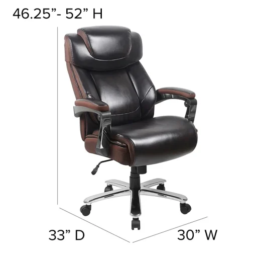 Flash Furniture Office Chairs<Hercules Series Ergonomic LeatherSoft Swivel Big & Tall Executive Office Chair, Brown (GO2223BN)