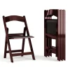 Flash Furniture Folding & Stacking<HERCULES™ Vinyl Armless Folding Chair, Red Mahogany, 4/Pack