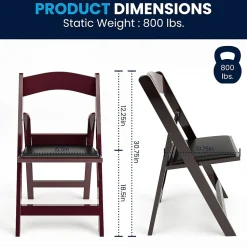 Flash Furniture Folding & Stacking<HERCULES™ Vinyl Armless Folding Chair, Red Mahogany, 4/Pack