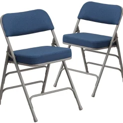 Flash Furniture Folding & Stacking<HERCULES Series Fabric Folding Chair, Navy, 2/Pack (2AWMC320AFNVY)