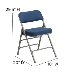 Flash Furniture Folding & Stacking<HERCULES Series Fabric Folding Chair, Navy, 2/Pack (2AWMC320AFNVY)