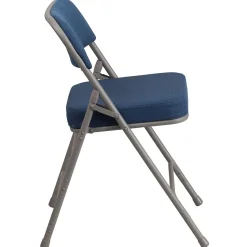 Flash Furniture Folding & Stacking<HERCULES Series Fabric Folding Chair, Navy, 2/Pack (2AWMC320AFNVY)