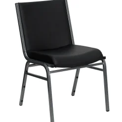 Flash Furniture Folding & Stacking<HERCULES Series Vinyl Stack Chair, Black (XU60153BKVYL)