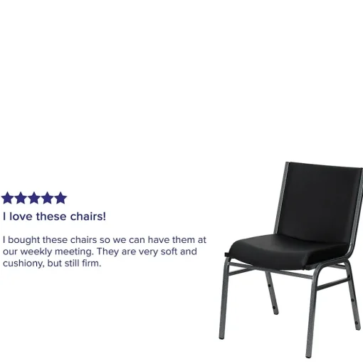 Flash Furniture Folding & Stacking<HERCULES Series Vinyl Stack Chair, Black (XU60153BKVYL)