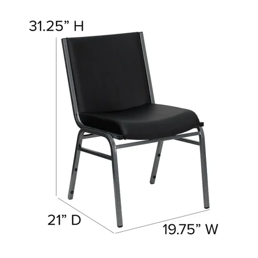 Flash Furniture Folding & Stacking<HERCULES Series Vinyl Stack Chair, Black (XU60153BKVYL)