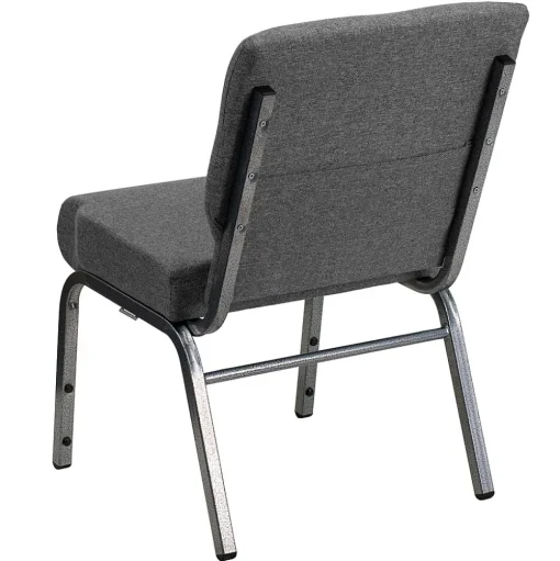 Flash Furniture Folding & Stacking<HERCULES Series Fabric Stacking Church Chair, Gray/Silver Vein Frame (XUCH0221GYSV)