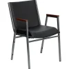 Flash Furniture Folding & Stacking<HERCULES Series Vinyl Stack Chair with Arms, Black (XU60154BKVYL)