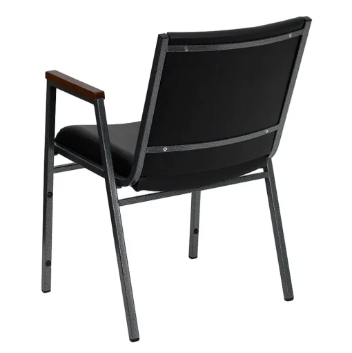Flash Furniture Folding & Stacking<HERCULES Series Vinyl Stack Chair with Arms, Black (XU60154BKVYL)