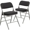 Flash Furniture Folding & Stacking<HERCULES Series Fabric Folding Chair, Black, 2/Pack (2AWMC320AFBK)