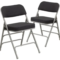 Flash Furniture Folding & Stacking<HERCULES Series Fabric Folding Chair, Black, 2/Pack (2AWMC320AFBK)