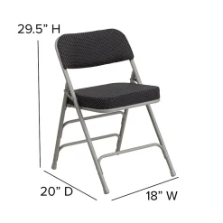 Flash Furniture Folding & Stacking<HERCULES Series Fabric Folding Chair, Black, 2/Pack (2AWMC320AFBK)