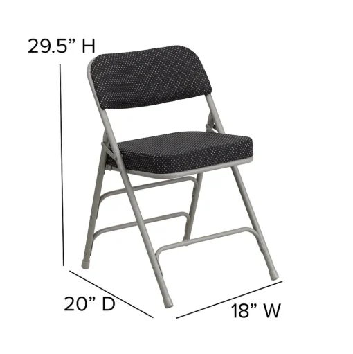 Flash Furniture Folding & Stacking<HERCULES Series Fabric Folding Chair, Black, 2/Pack (2AWMC320AFBK)