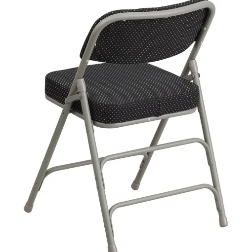 Flash Furniture Folding & Stacking<HERCULES Series Fabric Folding Chair, Black, 2/Pack (2AWMC320AFBK)
