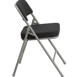 Flash Furniture Folding & Stacking<HERCULES Series Fabric Folding Chair, Black, 2/Pack (2AWMC320AFBK)