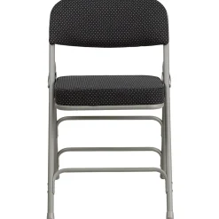 Flash Furniture Folding & Stacking<HERCULES Series Fabric Folding Chair, Black, 2/Pack (2AWMC320AFBK)