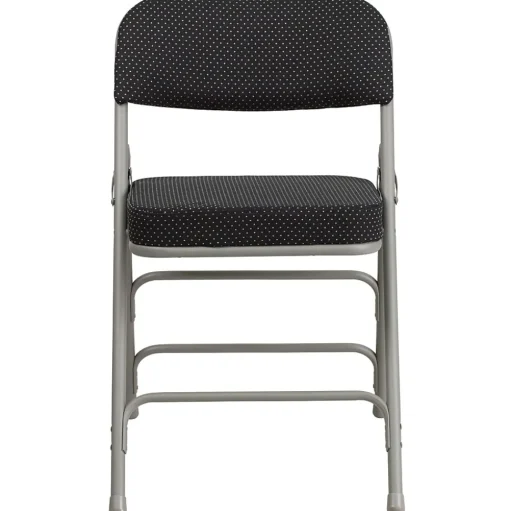 Flash Furniture Folding & Stacking<HERCULES Series Fabric Folding Chair, Black, 2/Pack (2AWMC320AFBK)