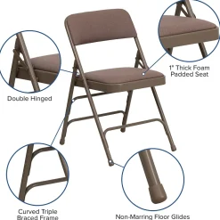 Flash Furniture Folding & Stacking<Hercules Banquet/Reception Folding Fabric Chairs, Beige, 4/Pack (BELNICK INC (NSP))