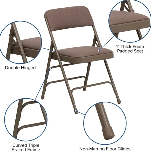 Flash Furniture Folding & Stacking<Hercules Banquet/Reception Folding Fabric Chairs, Beige, 4/Pack (BELNICK INC (NSP))