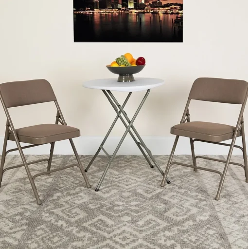 Flash Furniture Folding & Stacking<Hercules Banquet/Reception Folding Fabric Chairs, Beige, 4/Pack (BELNICK INC (NSP))