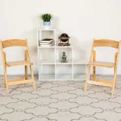 Flash Furniture Folding & Stacking<HERCULES™ Wood Armless Folding Chair, Natural, 4/Pack (4XF2903NATURAL)